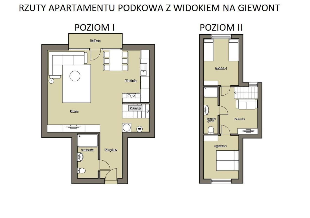 Apartament Podkowa Z Widokiem Na Giewont กอสเชียลิสกอ ภายนอก รูปภาพ